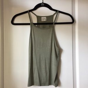 olive green high neck tank